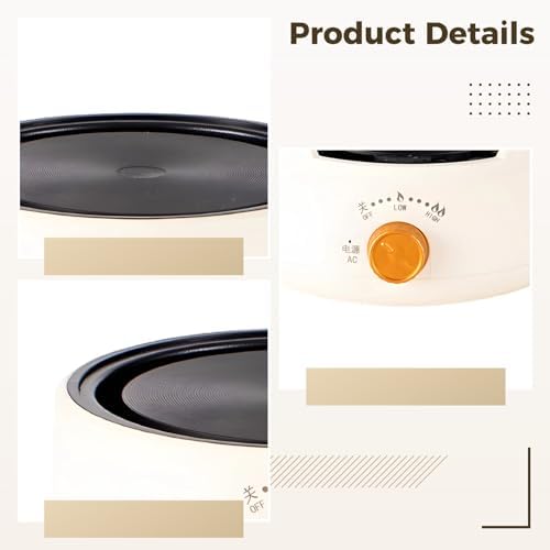 Electric Mini Teapot Stove, 500W 110V Countertop Multifunctional Heater for Ceramic Glass Kettle, Off-white - Image 3