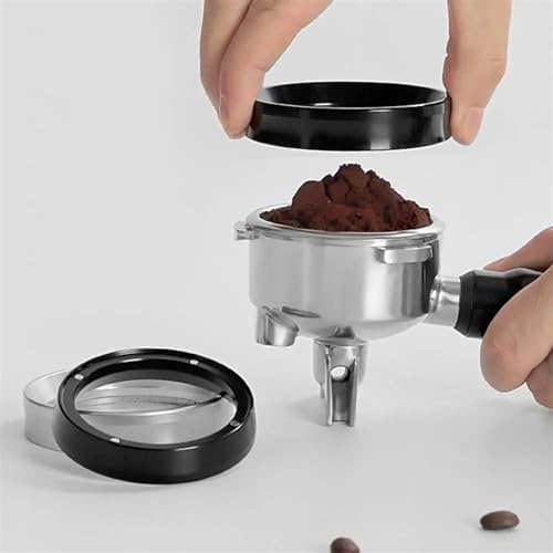 Coffee Powder Ring Aluminum Alloy Barista-Approved Espresso Tools Aluminum Dosing Funnel with 4 Magnets for Brewing Dosing Funnel 54mm(Silver58mm) - Image 5