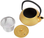 Cast Iron Tea Pot, 300ml Japanese Tetsubin with Infuser, Golden Loose Leaf Tea Pot for Home, Tea House - Image 6