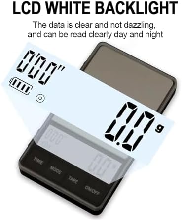 Digital Scale, LCD Digital Timing Coffee Scale, 1Kg/0.1g Pocket Small Household Electronic Gram, Jewelry Multifunctional Weighing - Image 4