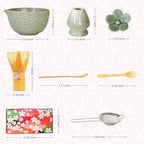 7-Piece Ceramic Matcha Set with Spout Bowl & Chasen Holder – Handcrafted Kiln Legacy Design, Smooth-Flow Falcon Beak & Flat Stable Base, Prevents Whisk Damage, Complete Kit for Tea Ceremony（Matcha ） - Image 2