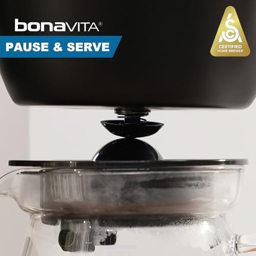 Bonavita Enthusiast 8 Cup Drip Coffee Brewer, Pour Over, SCA Certified Coffee Machine with Glass Carafe, Stainless Steel Panel, Removable Reservoir, Matte Black - Image 4