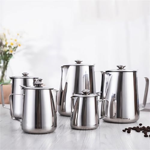 Milk Frothing Pitcher Stainless Steel Milk Frothing Pitcher With Lids Steam Coffee Barista Kettle Cream Cup Jug(950ml) - Image 3