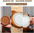 3 Pcs 40.5 oz/1200ml Glass Jars with Airtight Screw-On Wooden Lids, Medium Decorative Glass Food Storage Container Jar Set for Coffee Bean,Nut,Candy, Flour,Sugar, Snacks,Oatmeal,pasta - Image 6