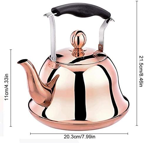 Tea Kettle Stovetop Whistling Tea Kettle 2 Liter Induction/Gas Stove Top Tea Pot Copper Teakettle Teapot Maker Water Boiling Pot - Image 2