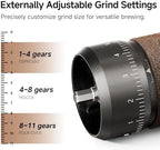 HiBREW G4B Manual Coffee Grinder, Adjustable Dial Aluminum Burr Mill - Image 3