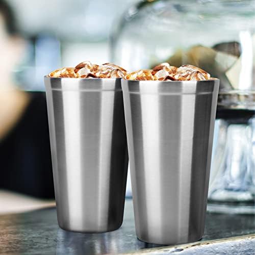 Beasea Stainless Steel Cups 16 oz, 12 Pack Large Stainless Steel Tumbler Bulk Stackable Double Wall Insulated Metal Pint Glasses Tin Cups for Drinking Home Restaurant Office Party Camping - Image 6