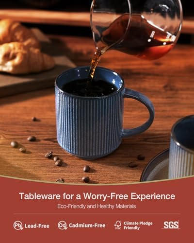famiware Coffee Mug Set of 4, Star 12 oz Ceramic Mugs Cups Set with Handle - Image 2