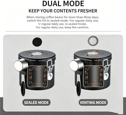 1.8l Stainless Steel Coffee Storage Container, Airtight Sealed Canister With Date Tracker And Measuring Spoon, Kitchen Storage Jar For Coffee Beans, Tea, Milk Powder, Grains And Nuts - Image 5