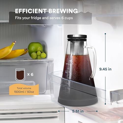 OVALWARE Stainless Steel Coffee Filter with Cold Brew Maker 1.5L - Image 6