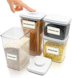 Bop Top Airtight Food Storage Containers with Lid Multi Pack | Kitchen Canister Sets | Air Tight Pantry Container | Pop Top Dry Food Storage Containers for Snacks, Sugar, Flour, Baking, Cereal, Pasta by iChewie