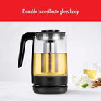 ZWILLING Enfinigy Glass Kettle 1.7L, Tea Kettle, 6 Preset Temps for the Perfect Cup, Tea Timer, Black - Image 2