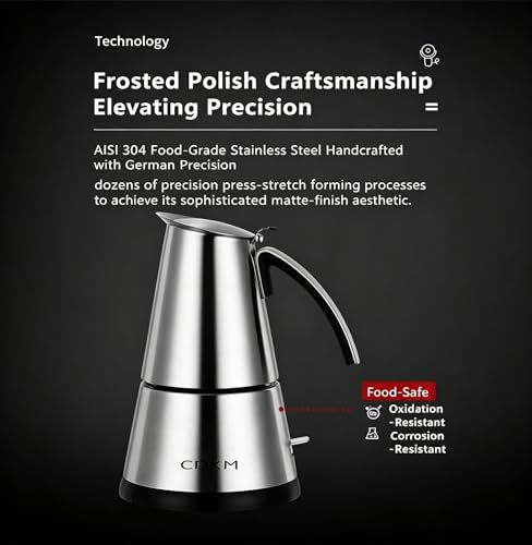 Electric coffee maker,Espresso pot,Stainless steel Moka pot,2/4 cups - Image 3