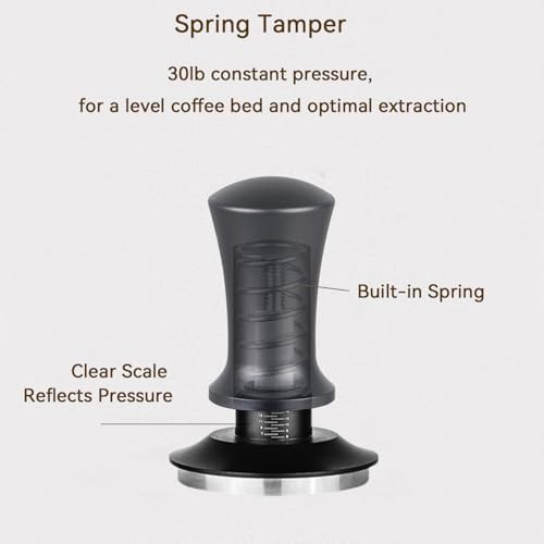 54mm Espresso Tamper Set Espresso Accessories Kit with Adjustable Spring-Loaded Tamper, Stainless Steel WDT Tool and Magnetic Dosing Funnel for 54 mm Portafilters - Image 3