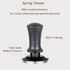 54mm Espresso Tamper Set Espresso Accessories Kit with Adjustable Spring-Loaded Tamper, Stainless Steel WDT Tool and Magnetic Dosing Funnel for 54 mm Portafilters - Image 3