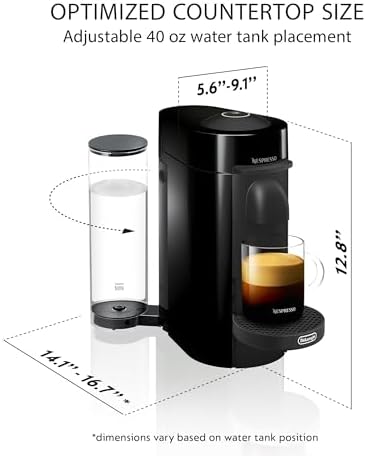 Nespresso VertuoPlus Coffee and Espresso Machine by De'Longhi with Milk Frother, Ink Black - Image 3