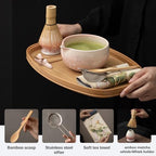 Matcha Whisk Set, Pink Ice Crystal Glaze Ceramic Set, 8-Piece Matcha Kit with Bowl, Bamboo Whisk & Sifter - Image 3