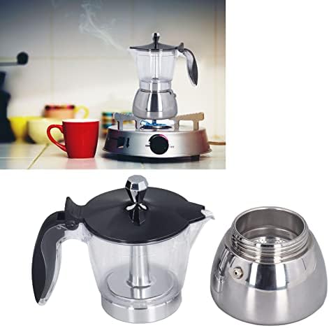 Fdit Stovetop Coffee Maker, Stainless Steel, 6 Cup Espresso Machine, Portable, with Filter, for Home Office Kitchen - Image 4