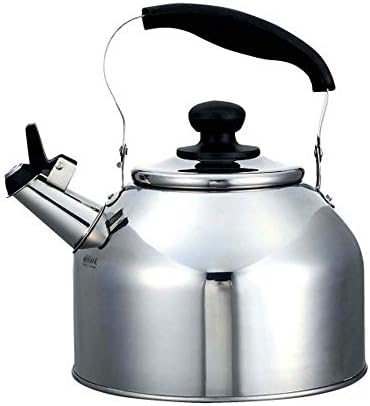 Large Whistling Tea Kettle Stainless Steel Teapot Tea Pot for IH Stove Induction Heating Cooktop Compatible 5.28 Quarter, 5.0 Liter by JapanBargain
