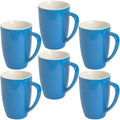 homEdge Porcelain Mug Set, 16 Ounces Cup for Tea, Latte, Mocha, Hot Chocolate, Set of 6, Blue by homEdge