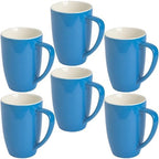 homEdge Porcelain Mug Set, 16 Ounces Cup for Tea, Latte, Mocha, Hot Chocolate, Set of 6, Blue by homEdge