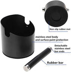 DIBTSA Espresso Knock Box Stainless Steel and 53mm Espresso Tamper Spring Loaded 304 Stainless Steel Flat Base Wood Handle - Image 2