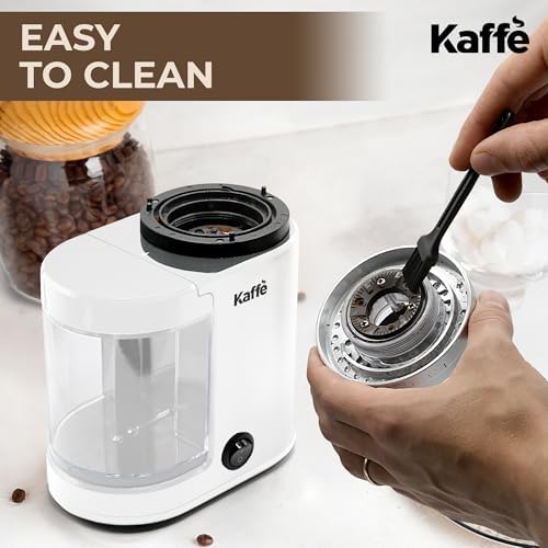 Kaffe Electric Coffee Burr Grinder - 5.5oz - White (Cleaning Brush Included) - Image 5