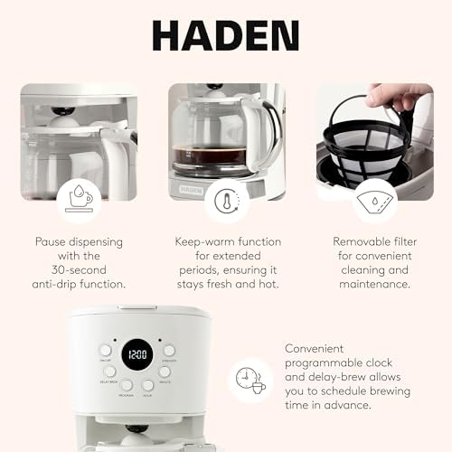 HADEN Coffee Machine, 12 Cup Programmable Drip Coffee Maker - Image 3