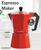 EUROSTAR SEM309R 9-Cup Stovetop Espresso Maker, Red - Image 5