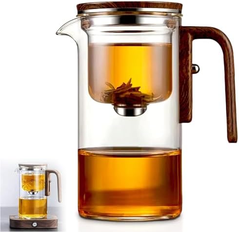 Tea Pot, New Magic Tea Pot with Strainer, Water Separation Glass Teapot with Infuser (600ml 20.3oz) by Unknown