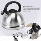 3L Capacity Stainless Steel Stove Top Tea Kettle Durable Thickened Flat Bottom Whistling Teapot Anti Hot Handle Hot Water Kettle - Image 6