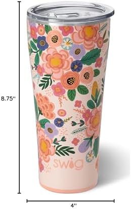Swig Life 32oz Insulated Tumbler with Lid, Full Bloom - Image 7