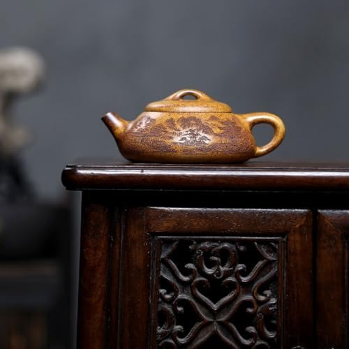 Tea Kettle Home Hand Carved Mountain View Teapot Office Desktop Tea Infuser Ceramic Tea Infuser - Image 3
