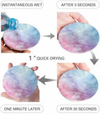 Coaster for Drinks 4 Pack,Natural Marble Agate Stone Texture Absorbent Round Ceramic Stone with Cork Base,Pink Blue Gradient Drink Coaster Cup Mats for Home Dining Coffee Tables - Image 3