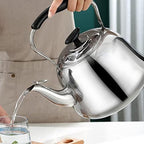 Whistling Tea kettle, 2L Stainless Steel Tea Kettle Stovetop With Anti-Hot Handle, Hot Water Boiling Tea Pots For Stove Top - Silver - Image 4