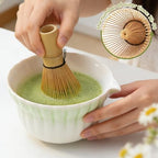 Matcha Whisk Set | Japanese Matcha Kit with Daisy Ceramic Bowl, Mushroom Whisk Holder, Sifter, Bamboo Chasen Whisk & Scoop | Mothers Day, Fathers Day, Housewarming Gift, Green - Image 5