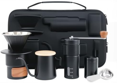 Pour Over Coffee Maker Set with Manual Burr Coffee Grinder, 6-Piece by Unknown