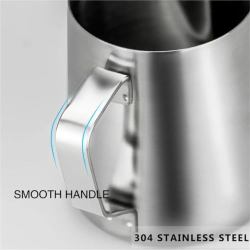 Milk Frother Cup Stainless Steel Milk Frother Jug Stainless Steel Container 100ML 350ML 600ML Frothing Pitcher Coffee Cups Latte Barista Espresso Maker Accessory(350ML With Scale) - Image 6