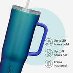 Corkcicle Cruiser Insulated Tumbler with Handle & Straw, 40 oz, Dragonfly - Image 3