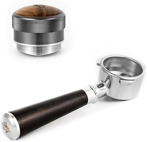 54mm Espresso Portafilter and Basket Set | Bottomless Coffee Portafilter | 54mm Espresso Distributor | Fit Breville & Sage Barista Espresso Basket | Coffee Accessories by CrossCreekLLC