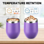 StarSpeed 12oz/12 Pack Insulated Wine Tumbler with Lid,Purple - Image 2