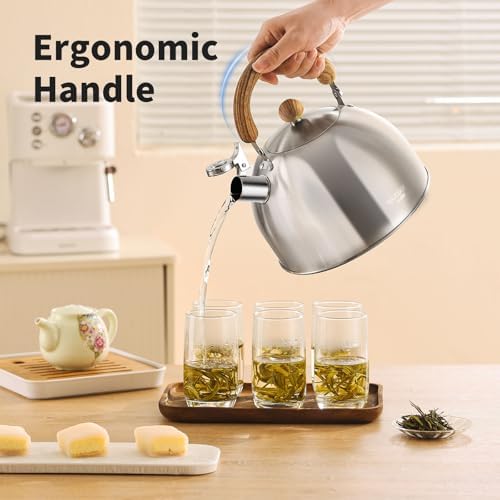 18/8 Stainless Steel 3.17 Quart Tea Kettle for Stovetop, Silver - Image 5