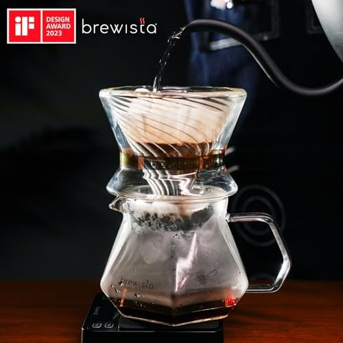 Brewista 300ml/10oz X Series Glass Coffee Carafe, Small Pour Over Glass Pot Server, 1-2 Cups, Polygonal Design for Improved Flavor, Heat Resistant Odorless Glass Pitcher - Image 3