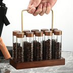 10x Tubes Coffee Bean Cellars with Wooden Holder Stand for Birthday Gifts - Image 5
