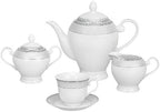 Lorren Home Trends 57-Piece Porcelain Dinnerware Set, Alina-SL, Service for 8 - Image 2