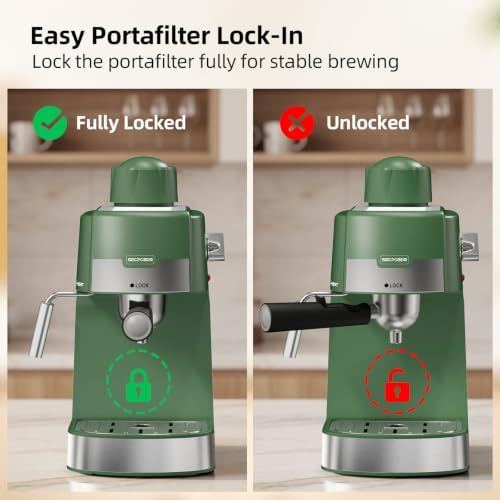 3.5Bar Espreeso Machine 4-Cup Compact Coffee Maker 800W Green - Image 5