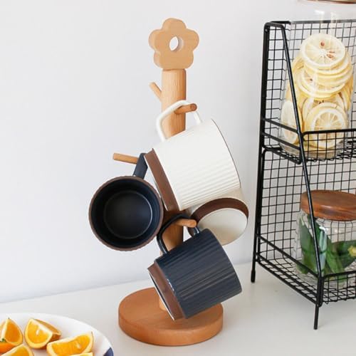 NOLITOY Beech Wooden Mug Rack for Home and Restaurants, Khaki - Image 5