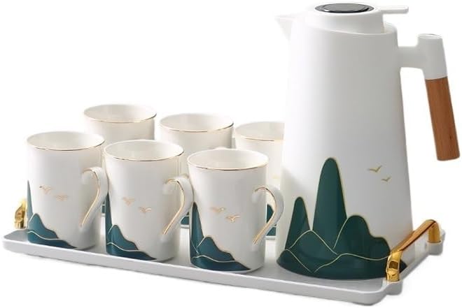 Water Pitcher Ceramic Water Cup Complete Set Combination Cup Kettle Set Cold Water Cup Household Tea Set Water Jug by Unknown