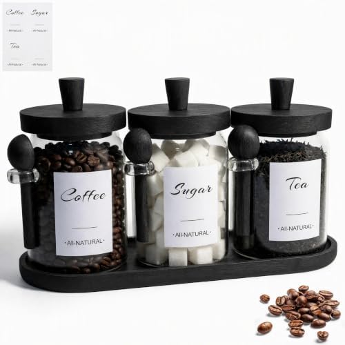 3-Pack 20oz Glass Coffee Container Set by Unknown