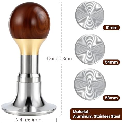ShanSon 54mm Espresso Tamper,Internally Adjustable Force,Triple-Spring Self-Leveling & Audible Click, Premium Spring-Loaded Coffee Tamper, Threaded 304 Steel Base, Essential Espresso Accessories - Image 2